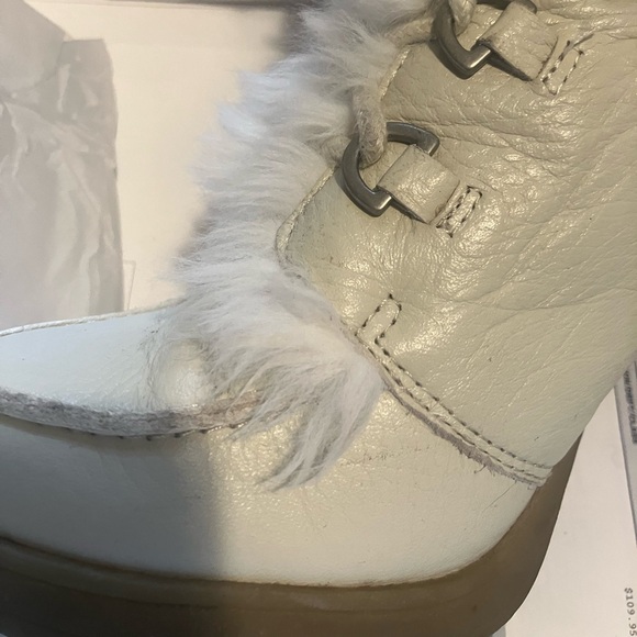 Report Vanilla Leather Faux Fur Cuff, Heeled Boots Sz. 8.5 - Picture 14 of 16